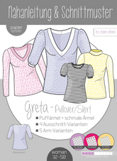 Shirt Greta Damen 32 - 50 Ki - ba - doo Papierschnittmuster - Stoffmeisterei